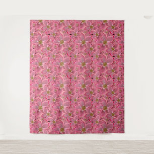 Grote roze bloemen. wandkleed
