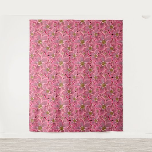Grote roze bloemen. wandkleed (Voorkant)