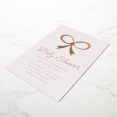 Grote Roze Blush Boog Folie Uitnodiging (Gedraaid)
