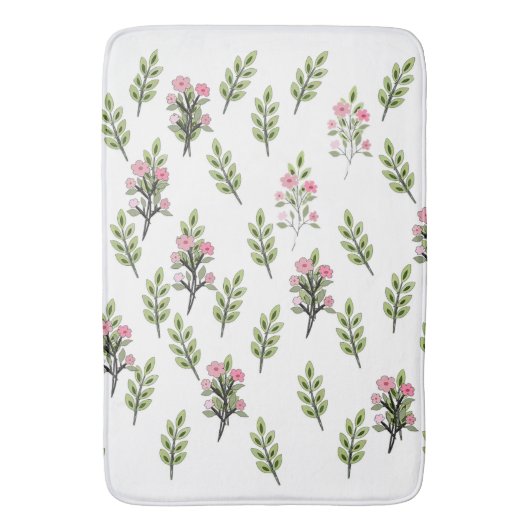 Grote roze boeketten badmat (Voorkant Verticaal)