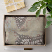 Grote Roze Bruine Vlinder op Victoriaans Rollen Tissuepapier (Geschenk)