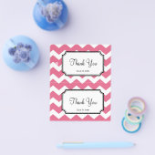 Grote roze chevron diy bruiloft cadeau label hange flyer (Enkel)