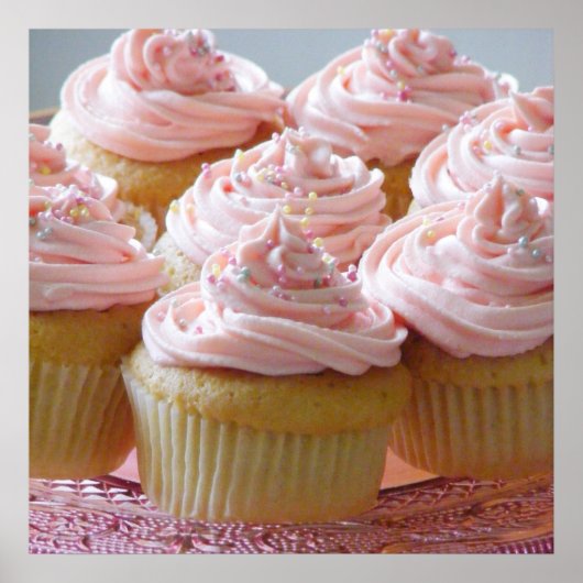 Grote roze cupcakes poster (Voorkant)