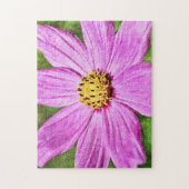 Grote Roze Daisy Kosmos Bloem Art Puzzel (Verticaal)