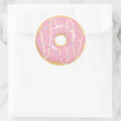 Grote roze donut sticker (Tas)