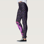 Grote roze draak op drakenschalen leggings (Links)