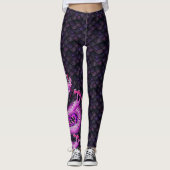 Grote roze draak op drakenschalen leggings (Voorkant)