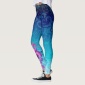 Grote roze draak op zwemwater leggings (Links)