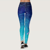 Grote roze en blauwe waterdraak op waterdragers leggings (Achterkant)