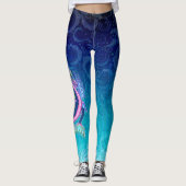 Grote roze en blauwe waterdraak op waterdragers leggings (Voorkant)
