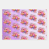 Grote Roze en Gouden Ijs Gouden Verjaardag Inpakpapier Vel (Voorkant 3)