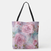 Grote roze en gouden rozen tote bag (Achterkant)