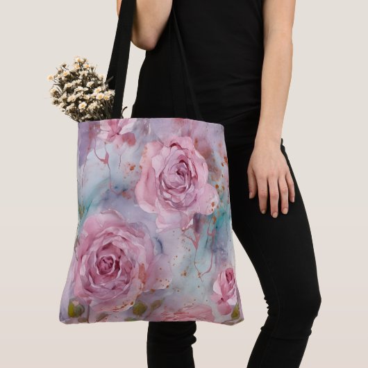 Grote roze en gouden rozen tote bag (Dichtbij)