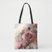 Grote roze en gouden rozen tote bag (Voorkant)
