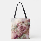Grote roze en gouden rozen tote bag (Achterkant)
