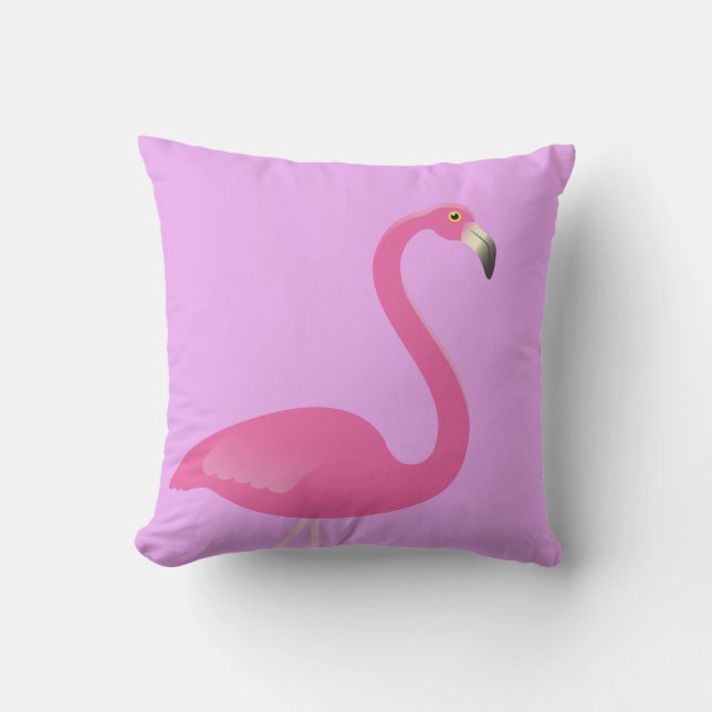 Grote roze en Paarse Flamingo Outdoor Pillow Buitenkussen (Voorkant)