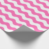 Grote roze en witte golven die papier verpakken (Hoek)