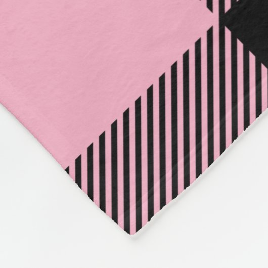 Grote roze en zwarte buffelbak fleece deken (Hoek)