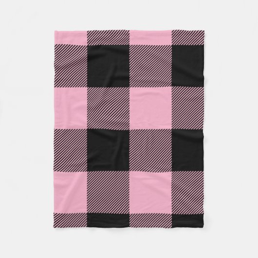 Grote roze en zwarte buffelbak fleece deken (Voorkant)