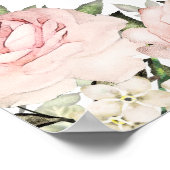 Grote roze Floral 10-tafel weddenschapenkaart Poster (Hoek)
