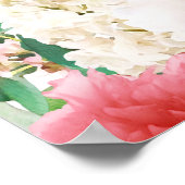 Grote roze Floral 4-tafel weduwenkaart Poster (Hoek)