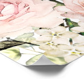 Grote roze Floral 4-tafel weduwenkaart Poster (Hoek)