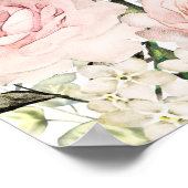 Grote roze Floral 5-tafel weduwenkaart Poster (Hoek)
