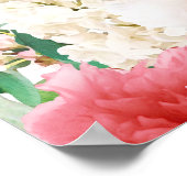 Grote roze Floral 5-tafel weduwenkaart Poster (Hoek)