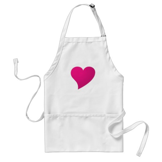 Grote roze fuchsia Heart, Love, white Standaard Schort (Voorkant)
