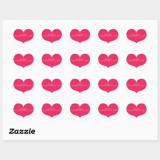 Grote Roze Hart Valentijnsdag Stickers (Vel)