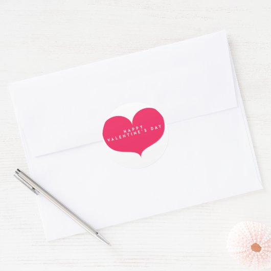 Grote Roze Hart Valentijnsdag Stickers (Envelop)