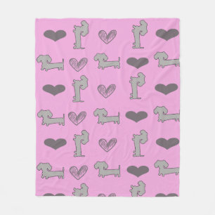 Grote Roze Harten & Doxies Deken
