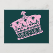 Grote roze kroon of Tiara Briefkaart (Voorkant)