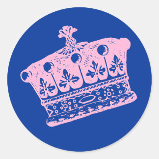 Grote Roze Kroon of Tiara Ronde Sticker