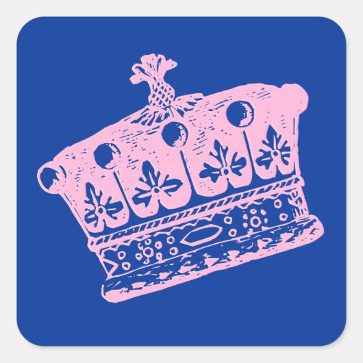Grote Roze Kroon of Tiara Stickers (Voorkant)