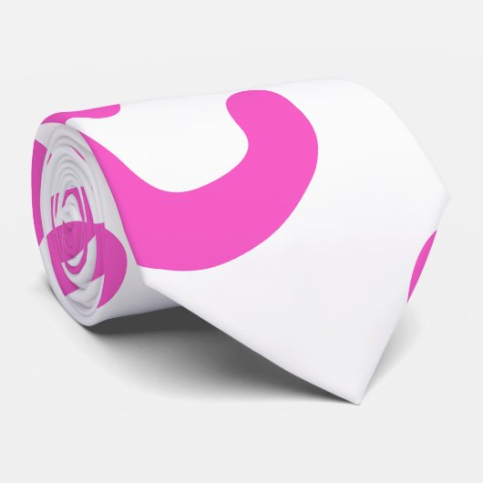 Grote roze luipaard print stropdas (Opgerold)