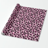 Grote Roze Luipaardvlekken Dierenprintpatroon Cadeaupapier (Uitgerold)