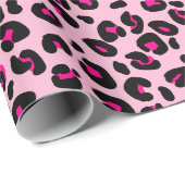 Grote Roze Luipaardvlekken Dierenprintpatroon Cadeaupapier (Rol Hoek)