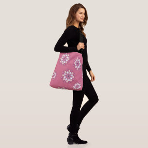 "GROTE ROZE MANDALA BLOEM" CROSSBODY TAS