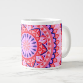 Grote Roze Mandala Boho Oversized Levendig Patroon Koffiekop