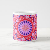 Grote Roze Mandala Boho Oversized Levendig Patroon Koffiekop (Voorkant)