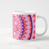 Grote Roze Mandala Boho Oversized Levendig Patroon Koffiekop (Rechts)