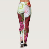 Grote roze Paarse en witte rozen Leggings (Achterkant)