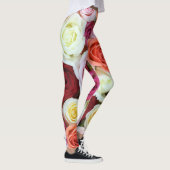 Grote roze Paarse en witte rozen Leggings (Rechts)