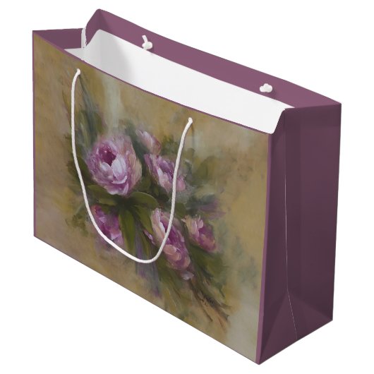 Grote roze / paarse rozen groot cadeauzakje (Voorkant Gekanteld)