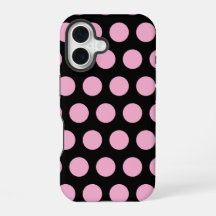 Grote Roze Polka Dots op Zwart