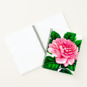 Grote roze pony met Emerald Green Leaves Journal Notitieboek (Binnen)