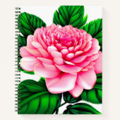 Grote roze pony met Emerald Green Leaves Journal Notitieboek (Voorkant)