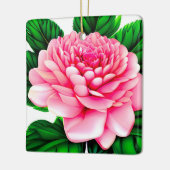 Grote roze pony met Emerald Green Leaves Keramisch Ornament (Links)