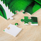 Grote roze pony met Emerald Green Leaves Legpuzzel (Zijkant)